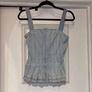 White House Black Market Chambray Top - size 2